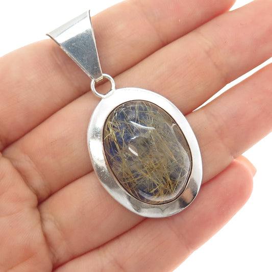 Paul Livingston Old Pawn Sterling 1/20 12K Gold Filled Rutilated Quartz Pendant