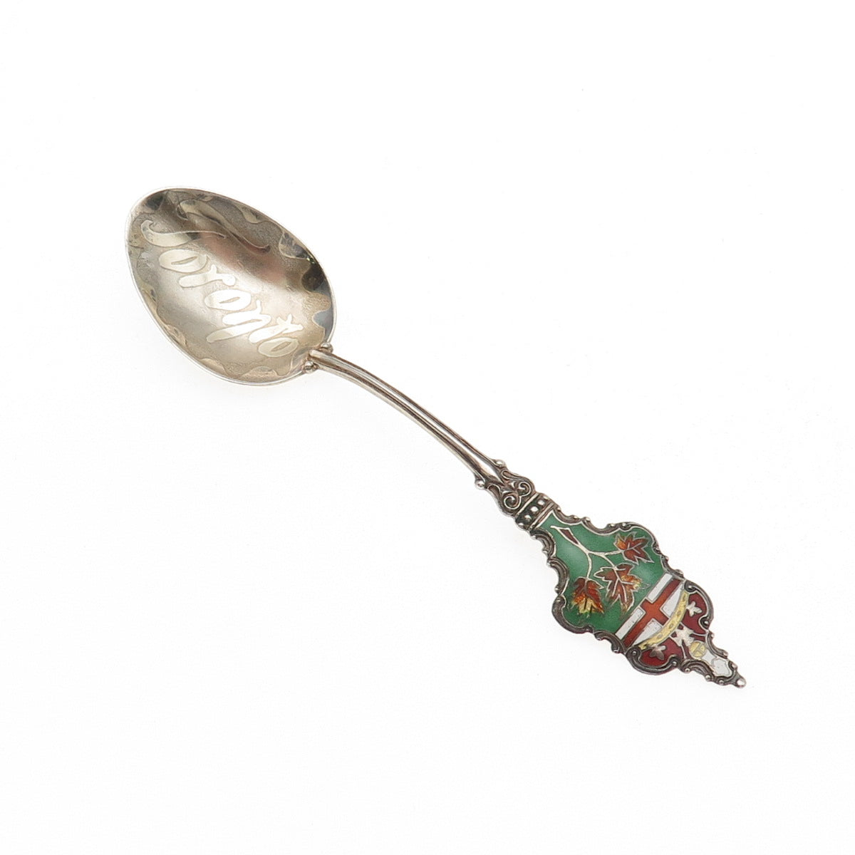 P.W. Ellis & Co 925 Sterling Antique Art Deco Canada Enamel Toronto Coffee Spoon