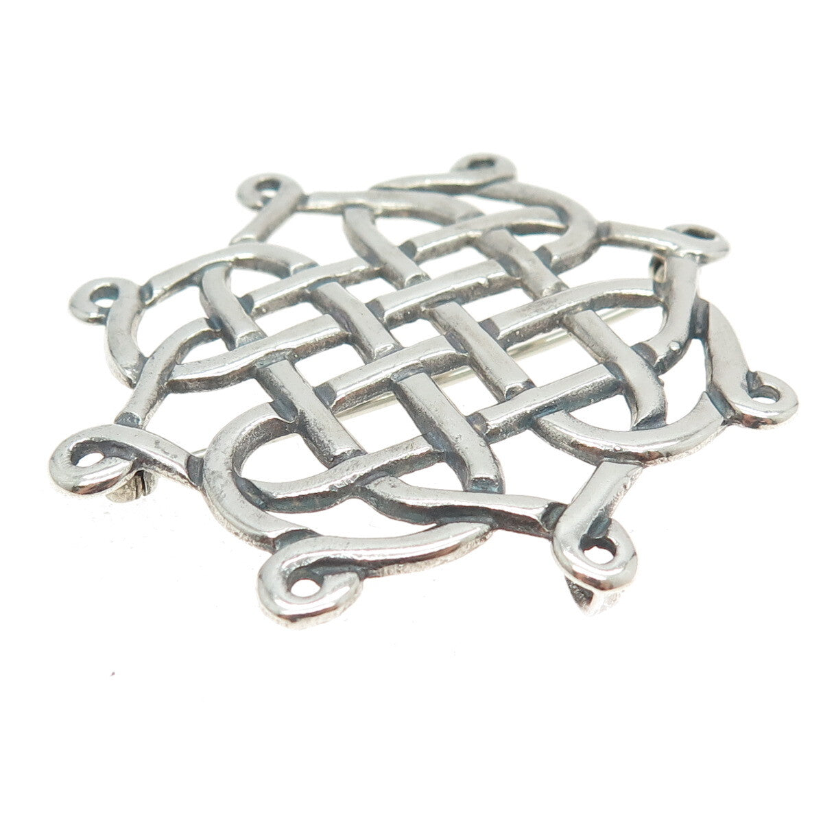 HAMILTON & HAMILTON 925 Sterling Silver Vintage Celtic Knot Pin Pendant
