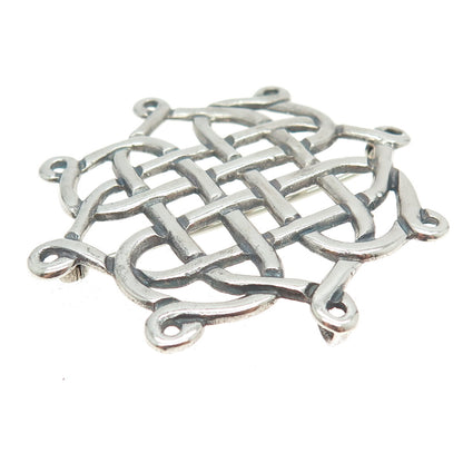 HAMILTON & HAMILTON 925 Sterling Silver Vintage Celtic Knot Pin Pendant