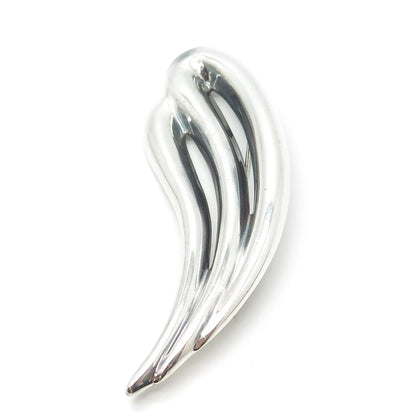925 Sterling Silver Vintage Zina Ribbed Pin Brooch