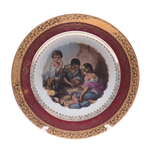 R. S. LIMOGES Antique 1900-1920's France Porcelain Cube Player Cabinet Plate