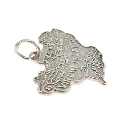 925 Sterling Silver Vintage "Virgin Islands" Charm Pendant