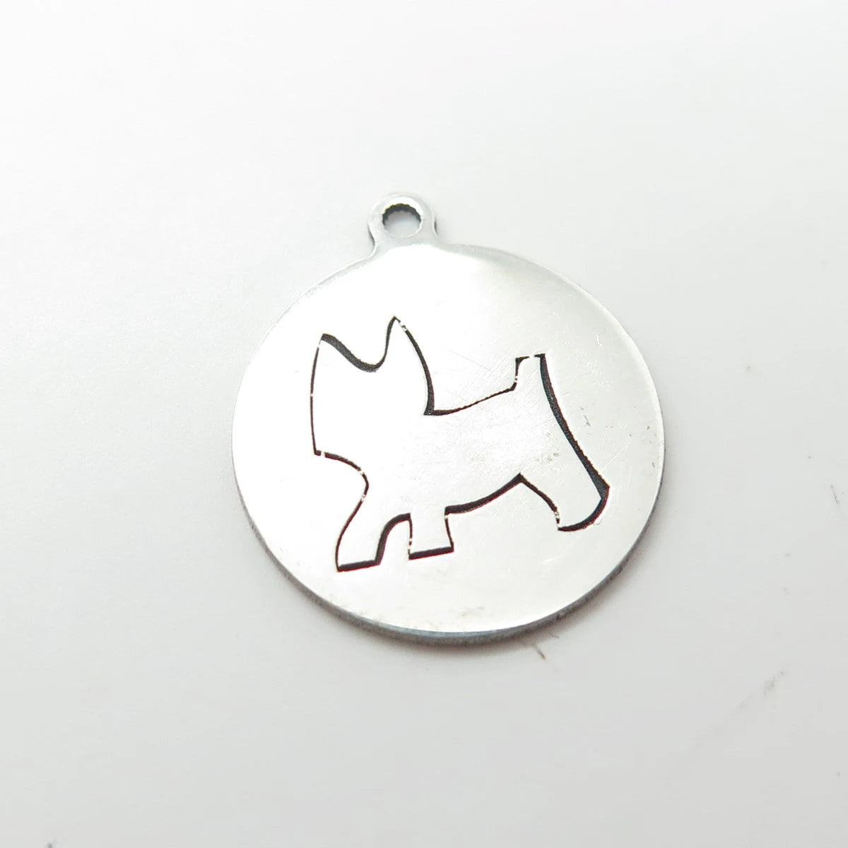 925 Sterling Silver USA Two In Town Dog / Puppy Charm Pendant