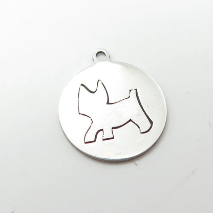 925 Sterling Silver USA Two In Town Dog / Puppy Charm Pendant