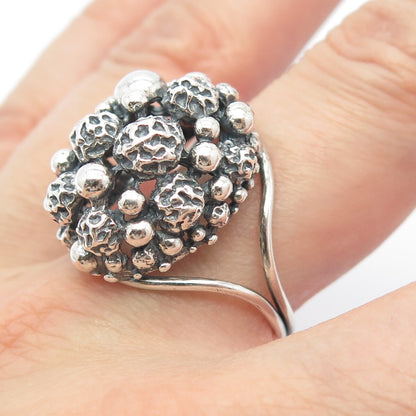 925 Sterling Silver Vintage BEAU Modernist Adjustable Ring Size 8.5