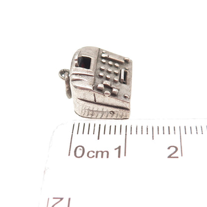 Wells Sterling Silver Antique Art Deco Mechanical Cash Register 3D Mini Pendant