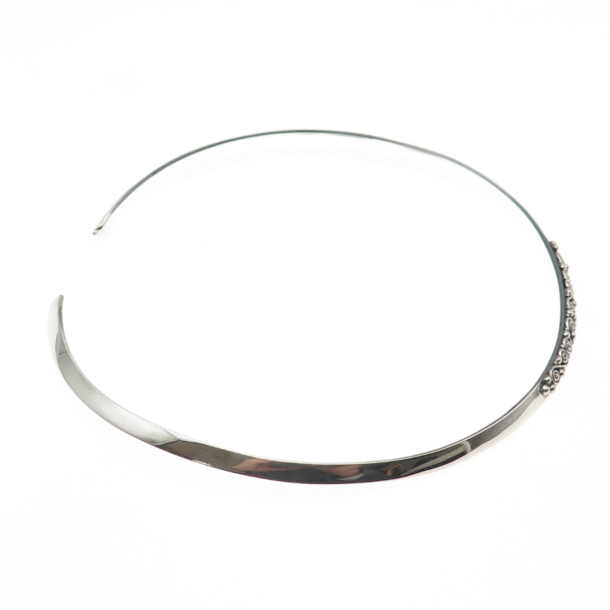 Sajen 925 Sterling Silver Vintage Modernist Swirl Choker Necklace 14-16"