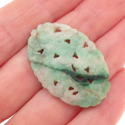 Antique China Real Carved Jade Floral for Pin Brooch / Pendant