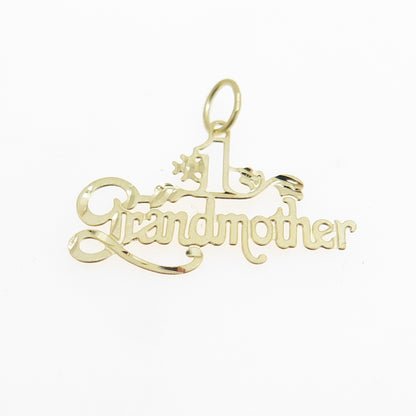 14K Yellow Gold Number One Grandmother Charm Pendant