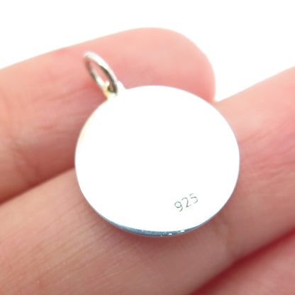 925 Sterling Silver Black Enamel Male & Female Sign Minimalist Charm Pendant