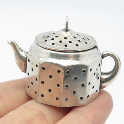 925 Sterling Silver Antique Amcraft Attleboro Mass Teapot Tea Diffuser Strainer