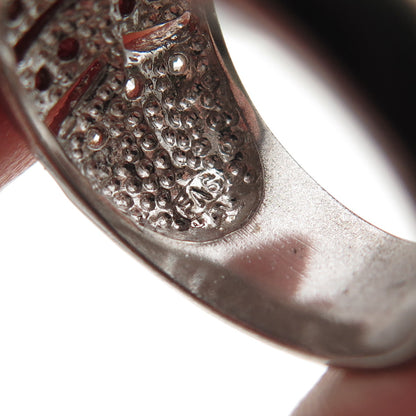 925 Sterling Silver Round-Cut C Z Modernist Ring Size 8
