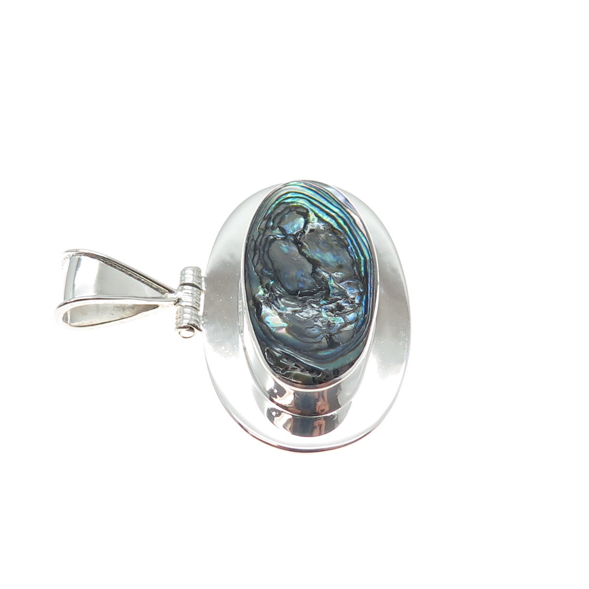 ATI ANNIKA WITT 925 Sterling Silver Vintage Mexico Abalone Shell Charm Pendant