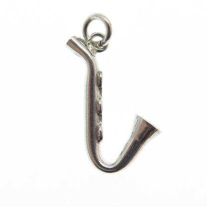 925 Sterling Silver Vintage Saxophone Minimalist Charm Pendant