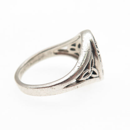 BLING 925 Sterling Vintage Celtic Night Day Sun Moon Tree of Life Ring Size 6