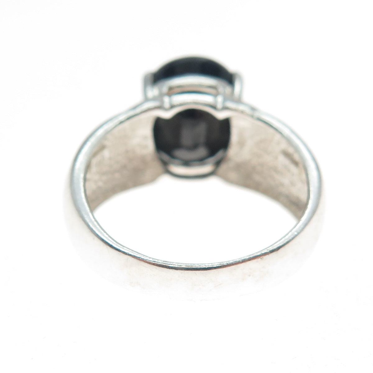 925 Sterling Silver Vintage BCBS Real Oval-Cut Sapphire Ring Size 8.25