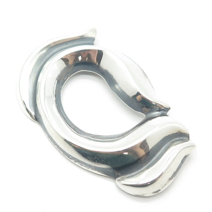 925 Sterling Silver Vintage Mexico Modernist Heart Pin Brooch