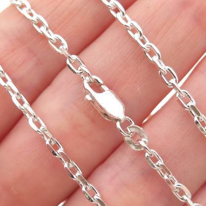 925 Sterling Silver Cable Chain Necklace 20"