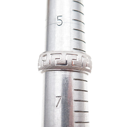 925 Sterling Silver Greek Key Band Ring Size 6.25