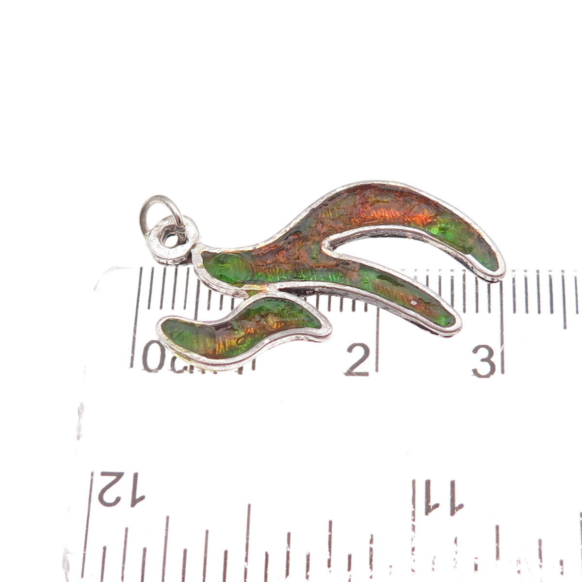 925 Sterling Silver Vintage Israel Enamel Chai Judaica Charm Pendant