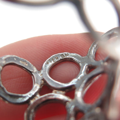 925 Sterling Silver Vintage Hammered Circles Oxidized Ring Size 7.75