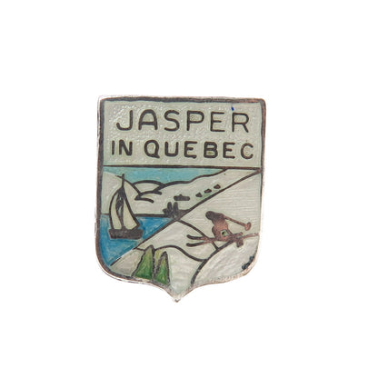 BREADNER CO. 925 Sterling Silver Vintage Enamel Jasper in Quebec Tie Tack Pin