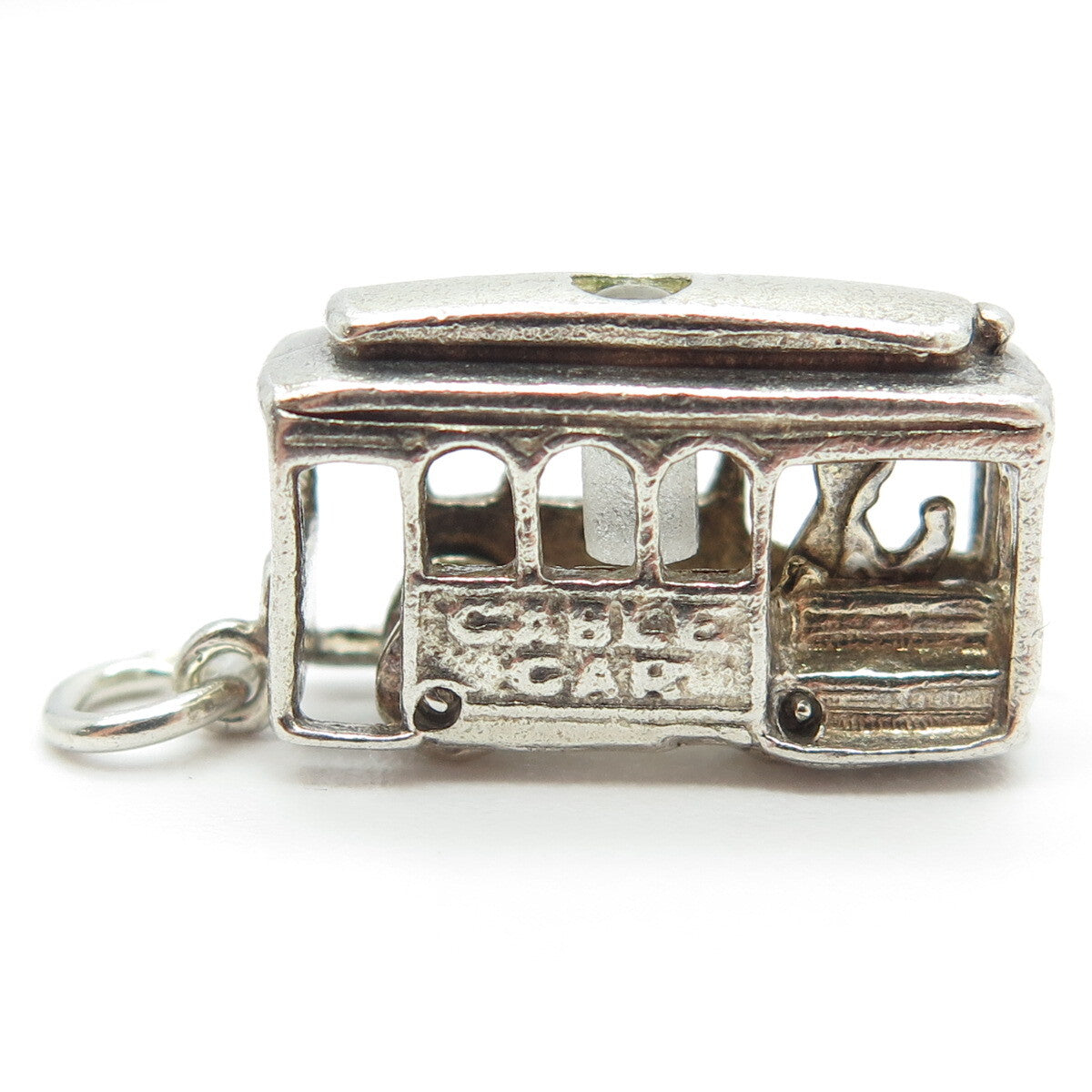 925 Sterling Silver Vintage Tram / Cable Car 3D Charm Pendant