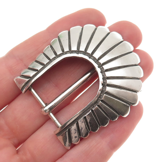 Kenneth Bill Navajo Old Pawn Sterling Silver Vintage Southwestern Belt Buckle