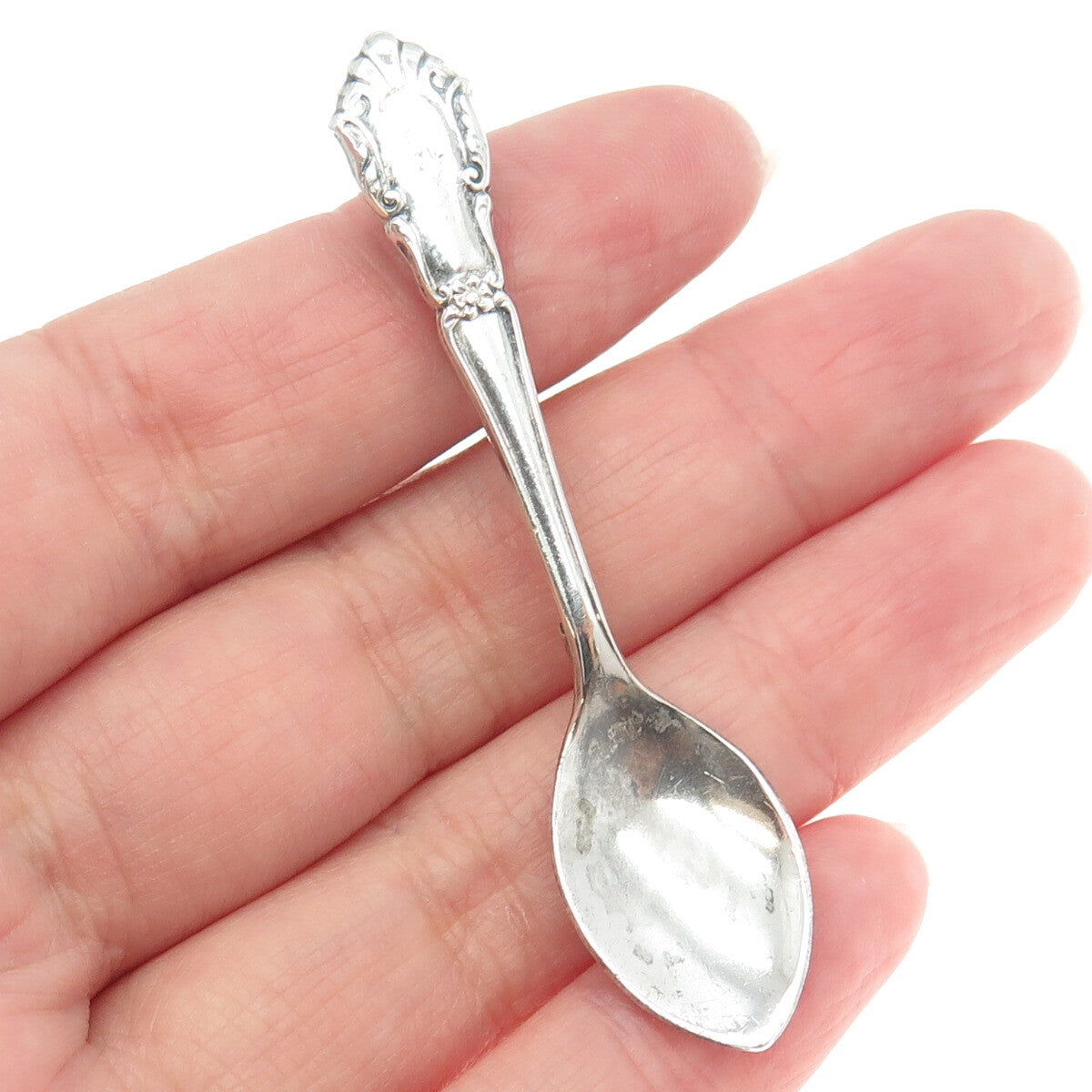 INTERNATIONAL SILVER Sterling Antique Art Deco Salt & Spices Spoon Pin Brooch