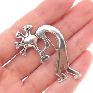 Glenn & Irene Sandoval Navajo Old Pawn 925 Sterling Vintage Kokopelli Pin Brooch