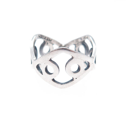 925 Sterling Silver Vintage Modernist Ring Size 5