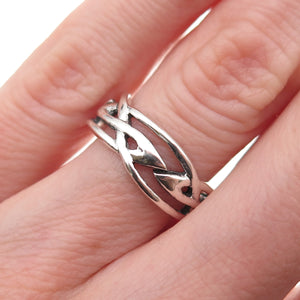 Sidney Evan 925 Sterling Silver Vintage Celtic Oxidized Band Ring Size 5.75