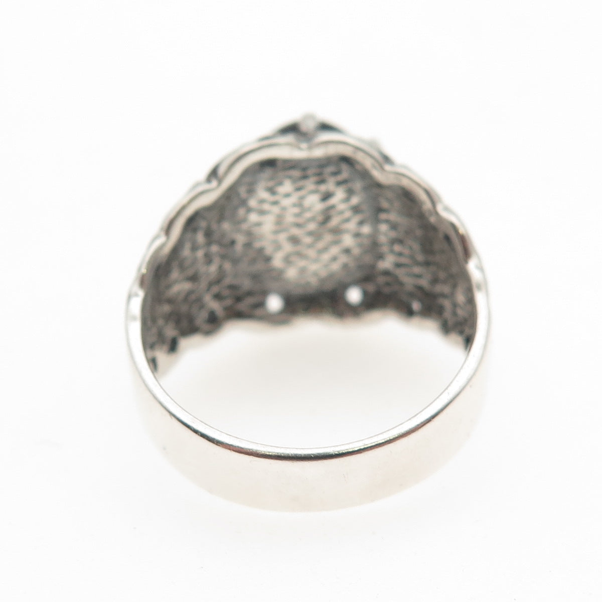 Chapal Zenray Sterling Silver Vintage Real Black Onyx Butterfly Ring Size 7.25