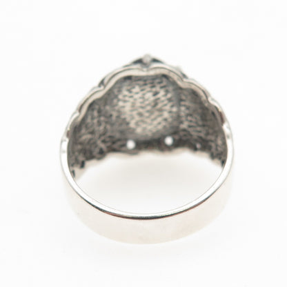 Chapal Zenray Sterling Silver Vintage Real Black Onyx Butterfly Ring Size 7.25