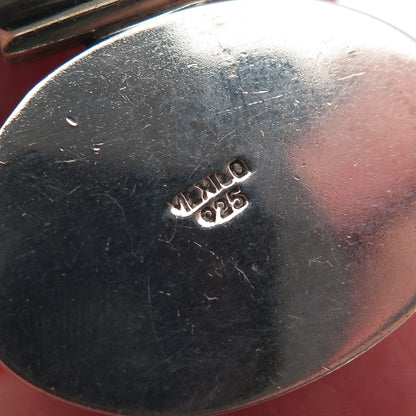925 Sterling Silver Vintage Mexico Real Tyrone Turquoise Modernist Slide Pendant