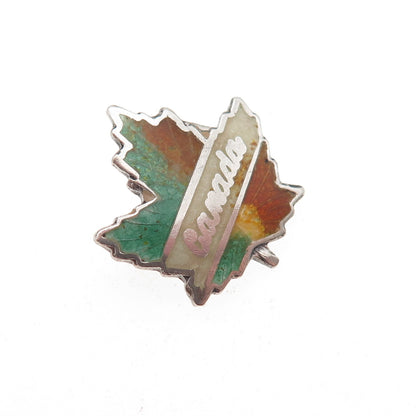 Breadner Co. Sterling Antique Art Deco Enamel Canada Maple Leaf Mini Pin Brooch