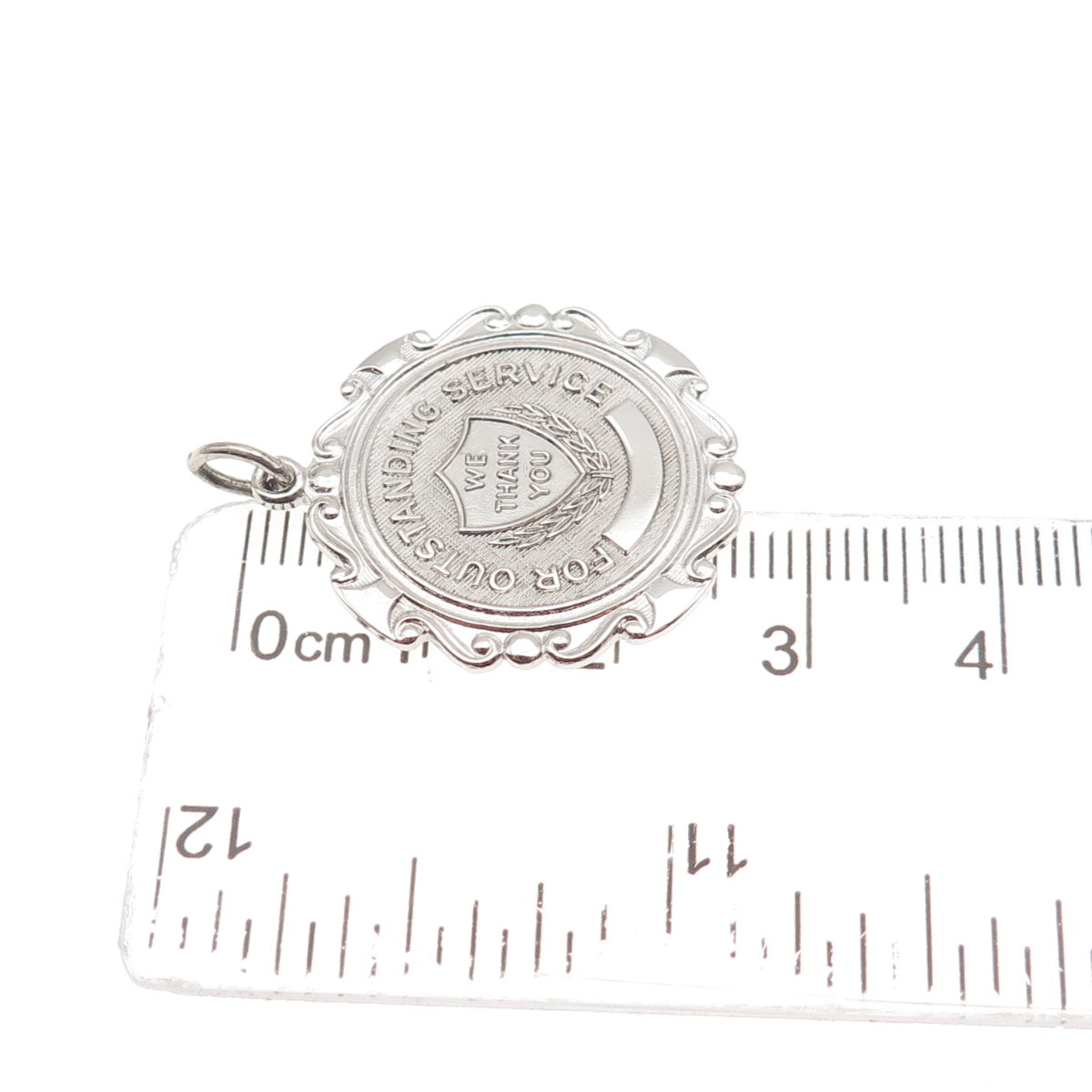 Griffith & Sons 925 Sterling Silver Vintage Outstanding Service Medal Pendant