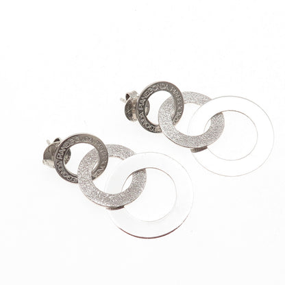Pianegonda 925 Sterling Silver Italy Interlocked Circle Dangle Earrings
