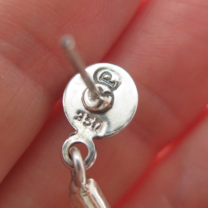 PLATELLA 950 Silver Vintage Floral Dangle Earrings