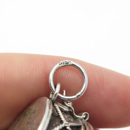 925 Sterling Silver Vintage Ornate Locket Pendant