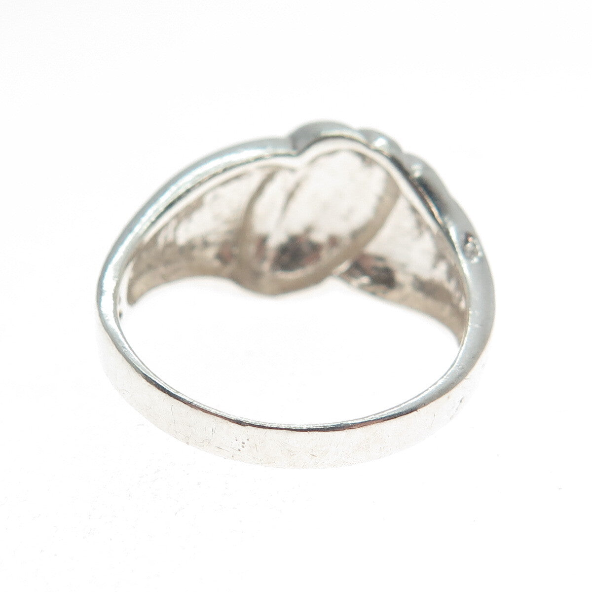 925 Sterling Silver Vintage Modernist Wavy Ring Size 7