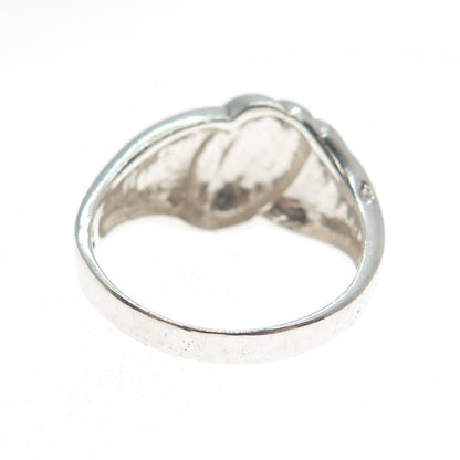 925 Sterling Silver Vintage Modernist Wavy Ring Size 7