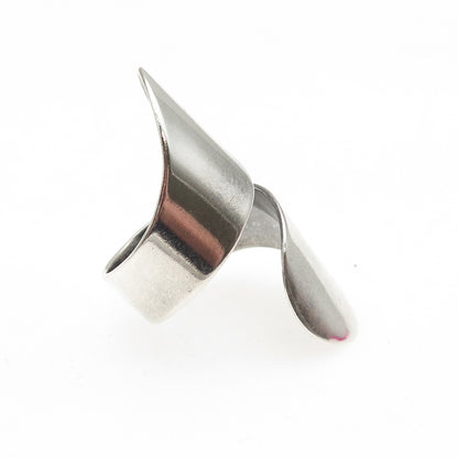 925 Sterling Silver Vintage Mexico Modernist Adjustable Ring Size 7.25