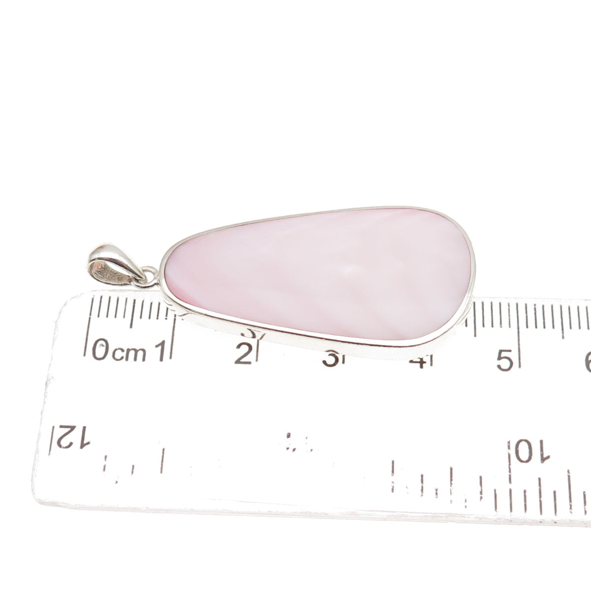 Boma 925 Sterling Silver Vintage Real Pink MOP Modernist Pendant