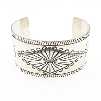 Old Pawn 925 Sterling Silver Vintage Southwestern Adjustable Wide Bracelet 7"