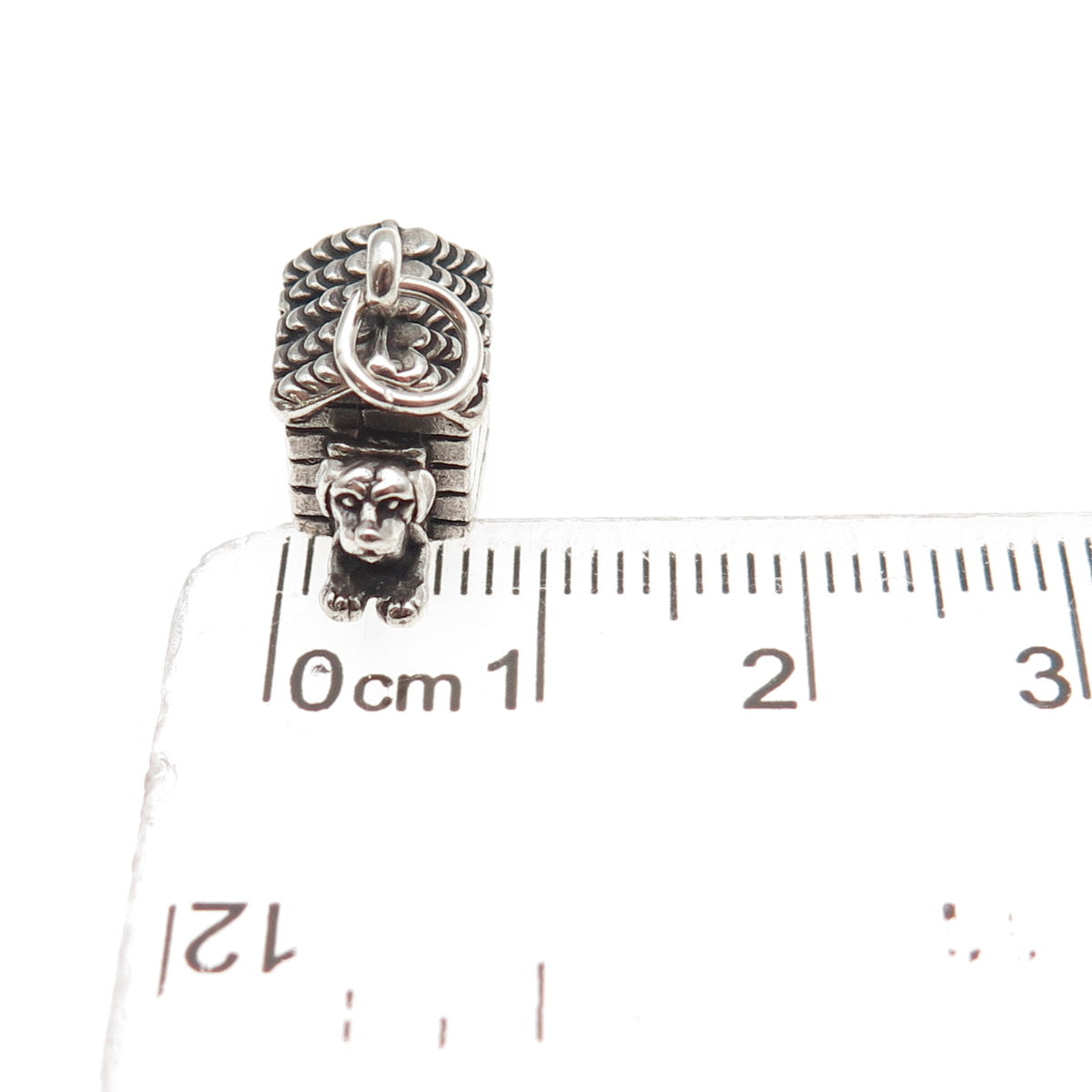 Sunwest 925 Sterling Silver Vintage Dog House Oxidized 3D Mini Charm Pendant