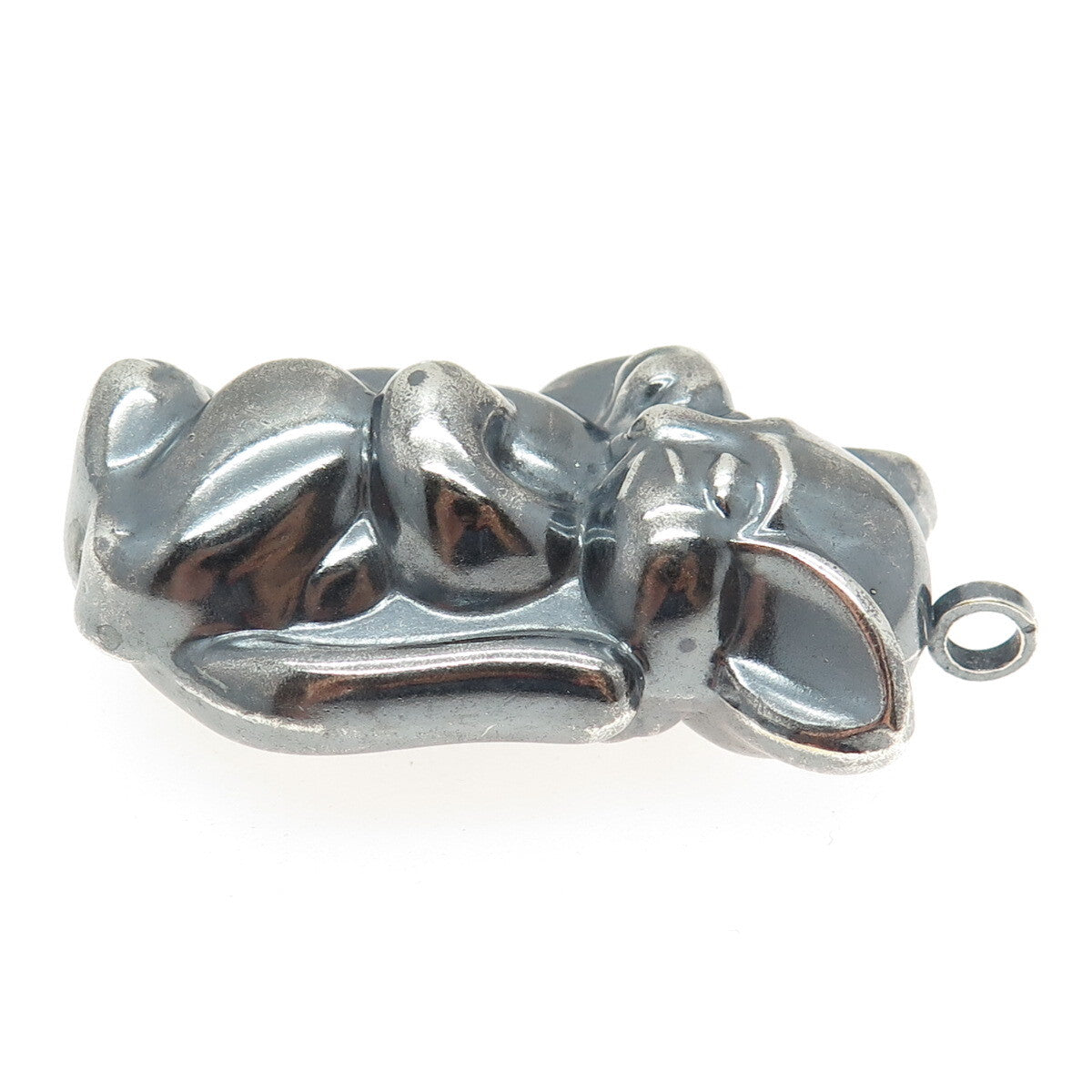 925 Sterling Silver Vintage Squirrel Puffy Hollow Oxidized Pendant