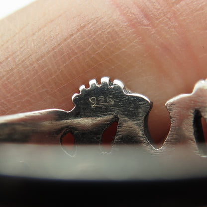 925 Sterling Silver Vintage Barefoot Family Ring Size 10.75