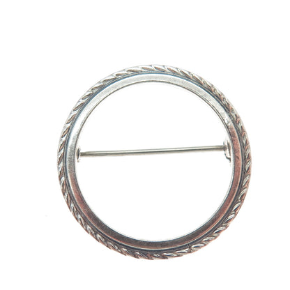 925 Sterling Silver Vintage Circle of Life Oxidized Pin Brooch